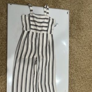 Soulmates Jumpsuit - Size L - Black and White Striped